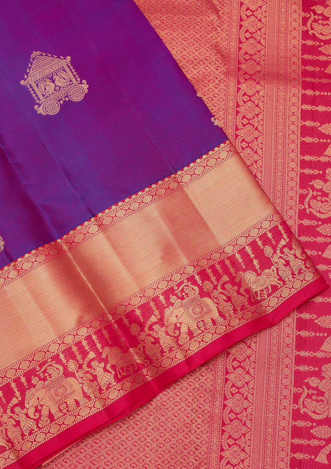Purple Silk Buti Saree With Matching Blouse Piece