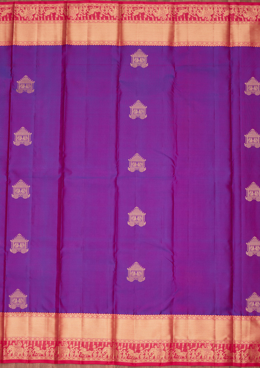 Purple Silk Buti Saree With Matching Blouse Piece