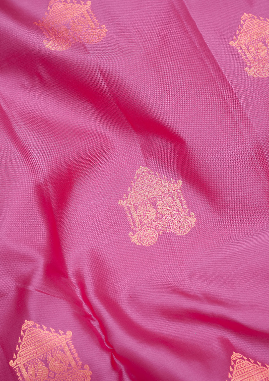 Rani Pink Silk Buti Saree With Matching Blouse Piece