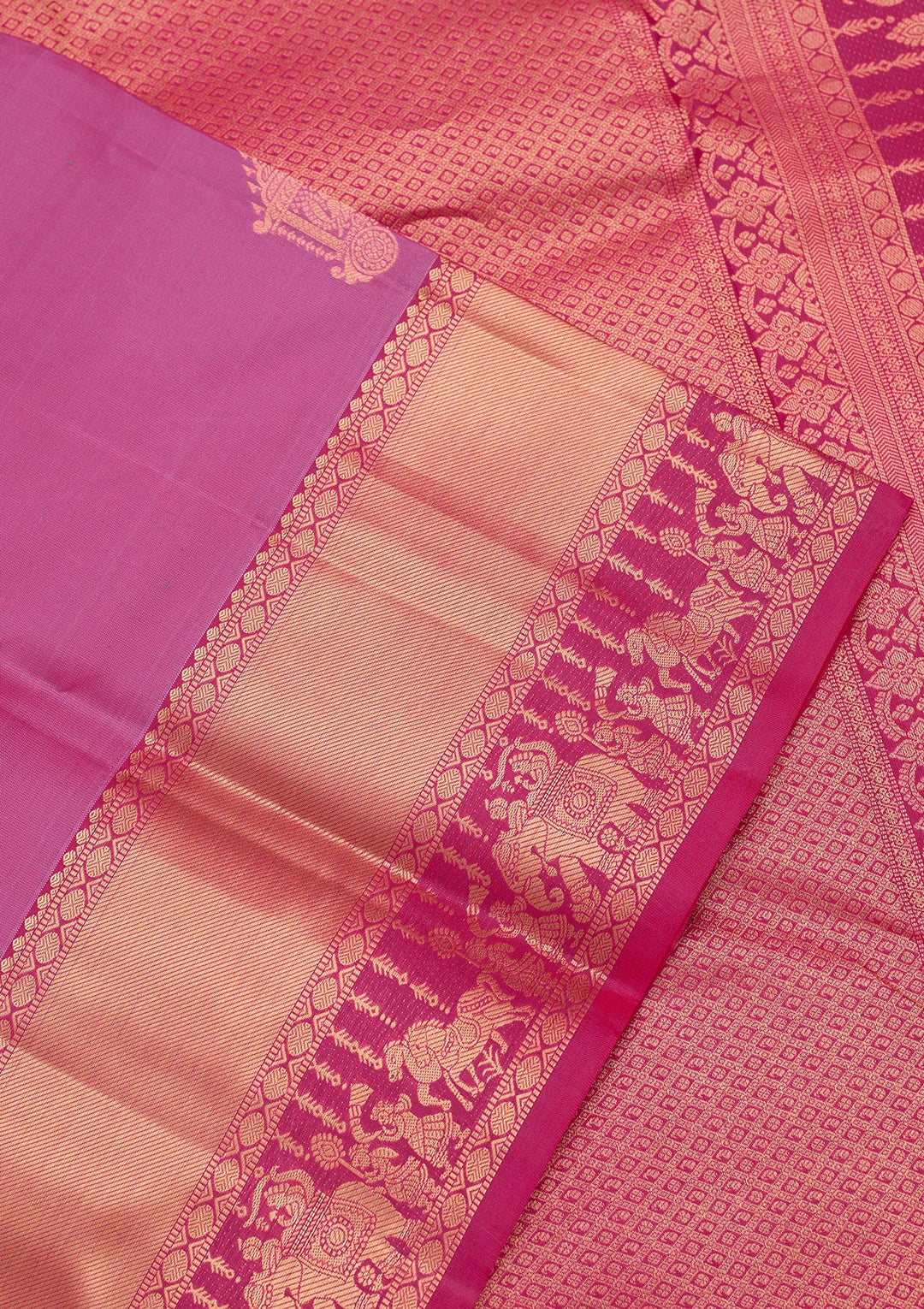Rani Pink Silk Buti Saree With Matching Blouse Piece
