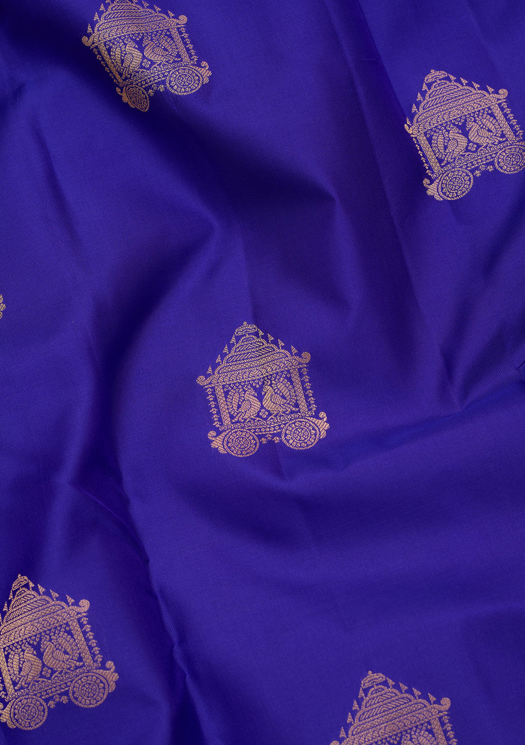 Royal Blue Silk Buti Saree With Matching Blouse Piece