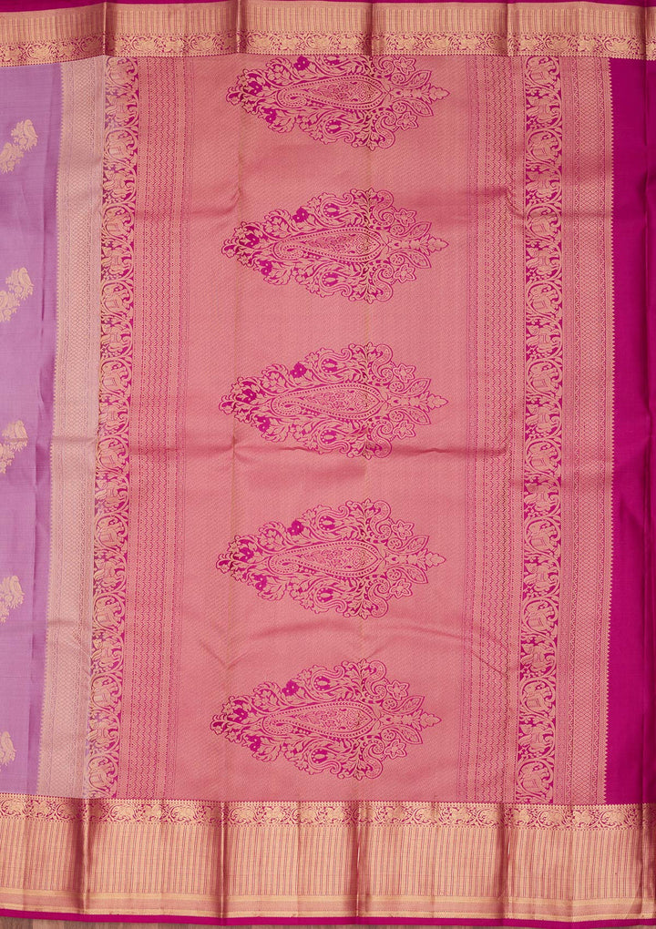 Lavender Silk Buti Saree With Matching Blouse Piece