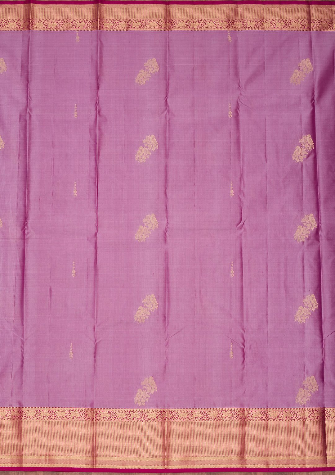 Lavender Silk Buti Saree With Matching Blouse Piece