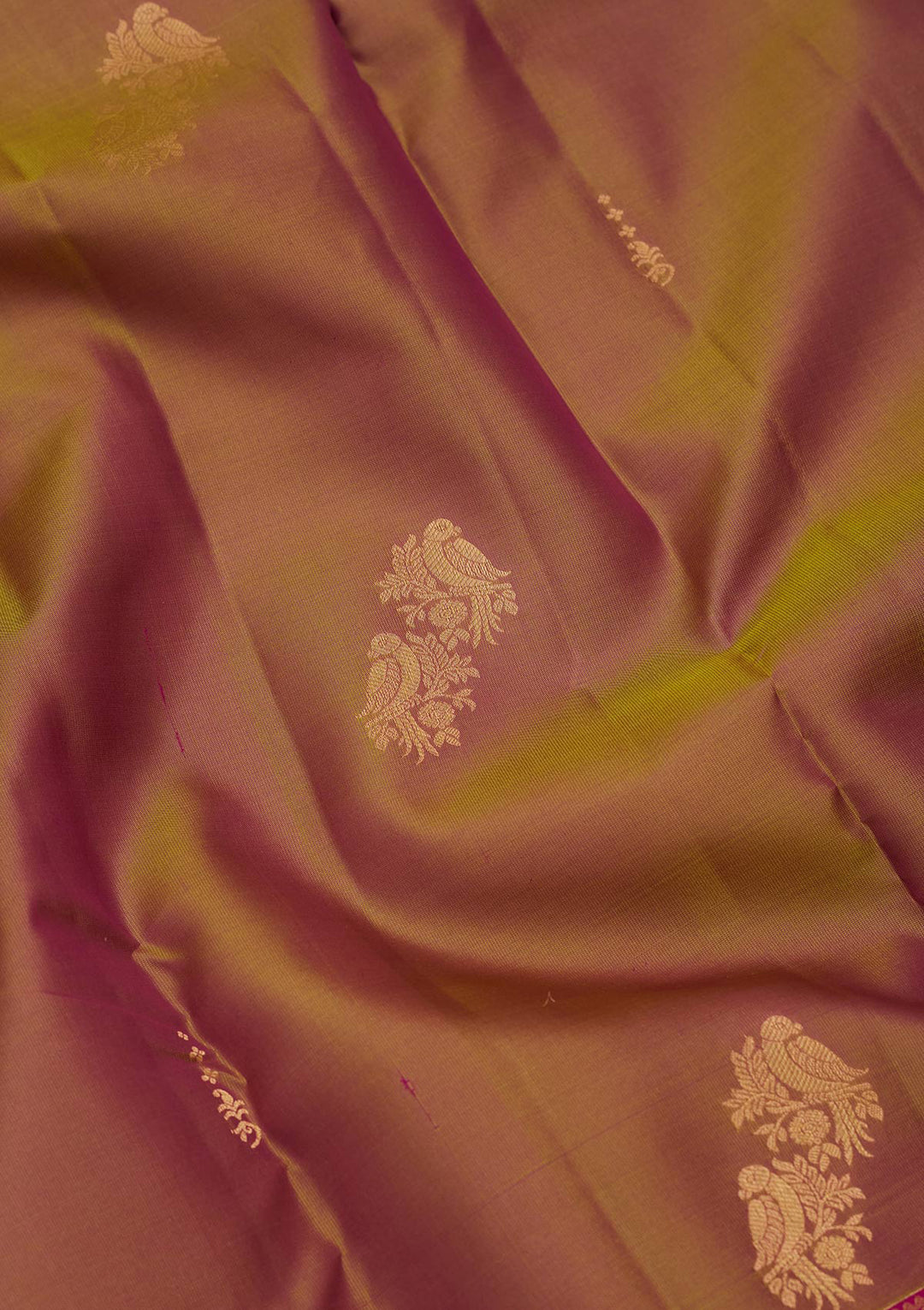 Mehendi Green Silk Buti Saree With Matching Blouse Piece