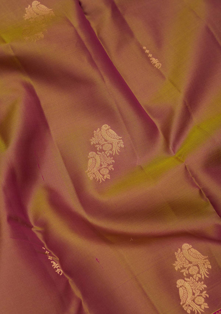 Mehendi Green Silk Buti Saree With Matching Blouse Piece
