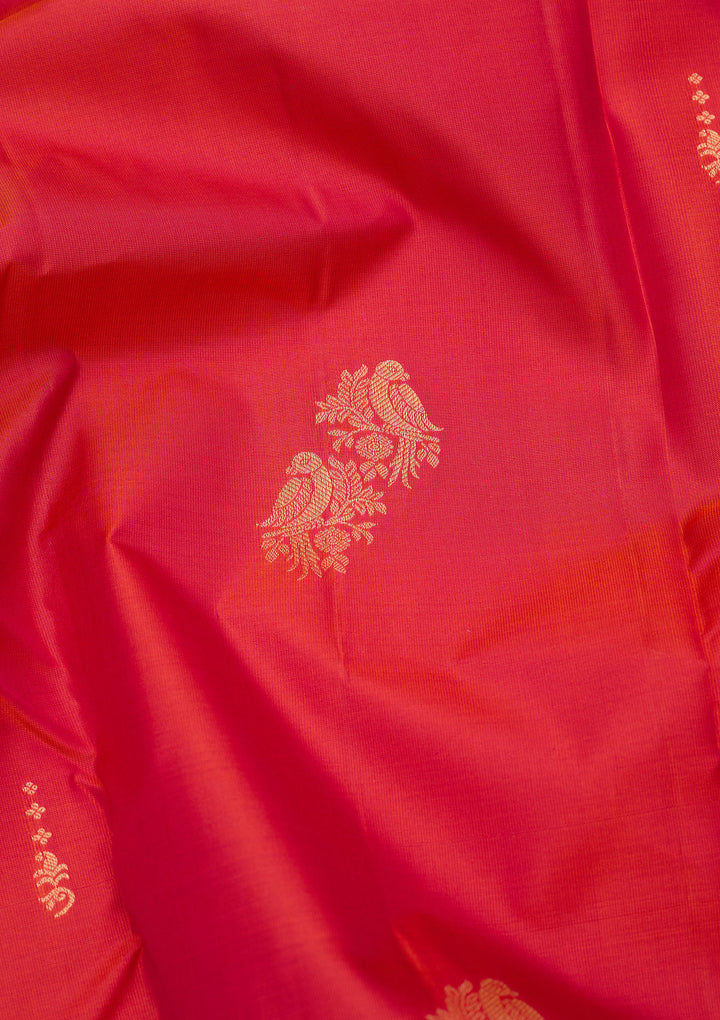 Orange Zariwork Silk Saree
