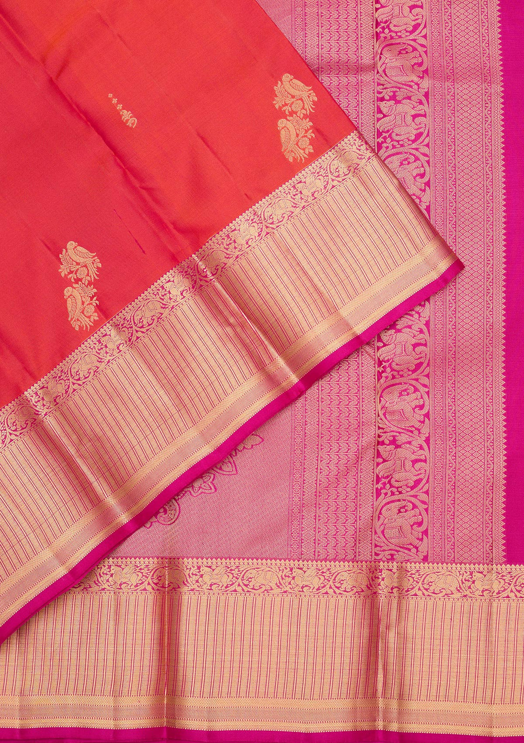 Orange Zariwork Silk Saree