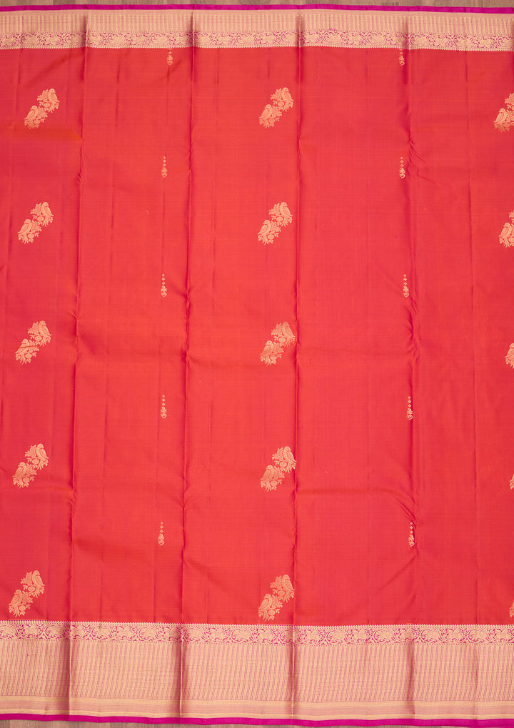 Orange Zariwork Silk Saree