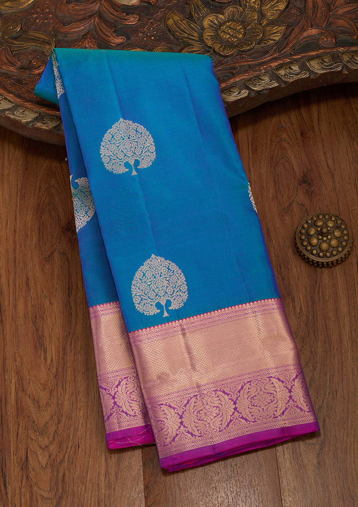 Blue Zariwork Silk Saree