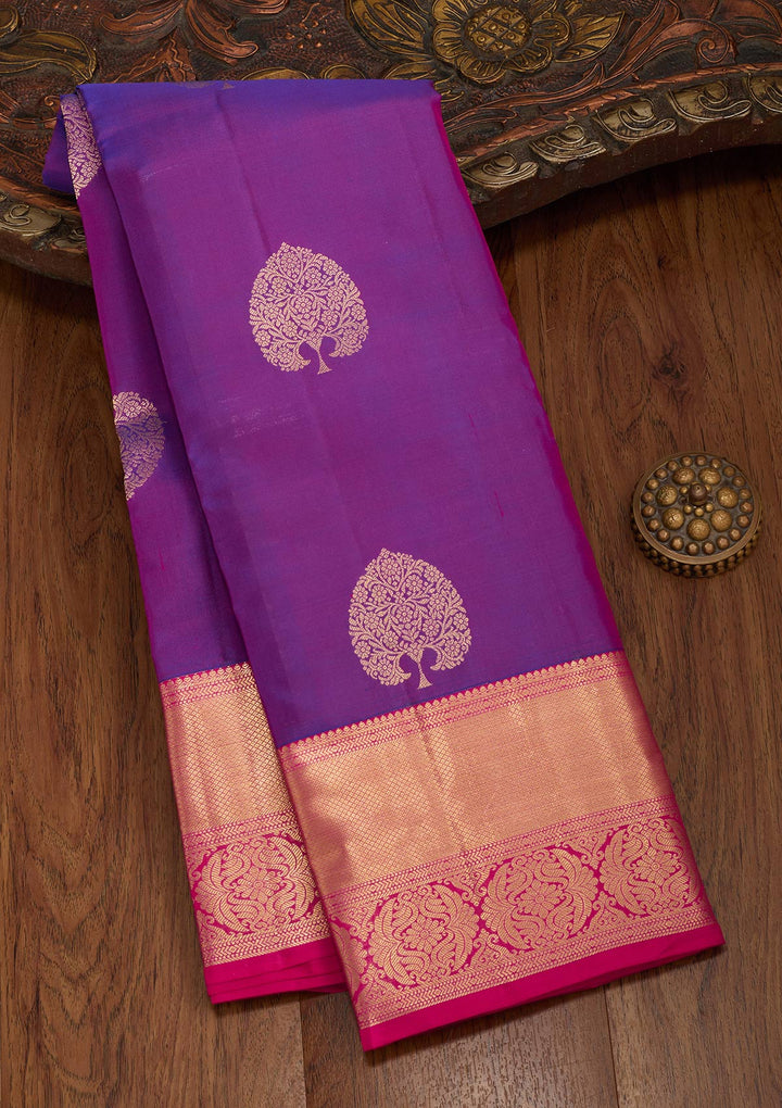 Purple Zariwork Silk Saree