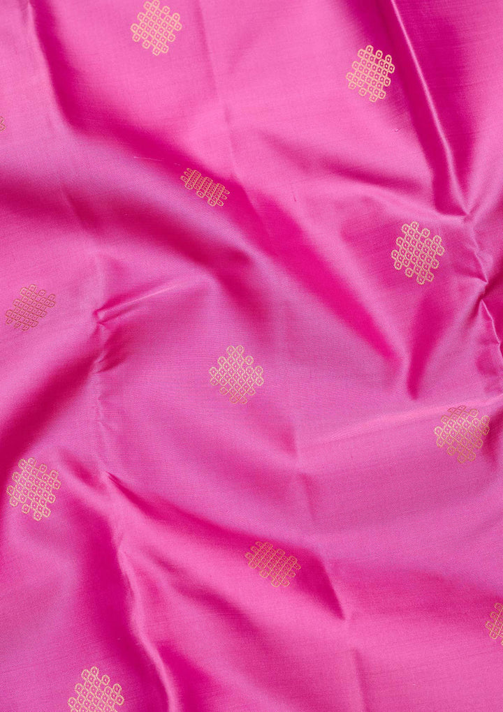 Lavender Silk Buti Gold Zariwork Saree With Matching Blouse Piece