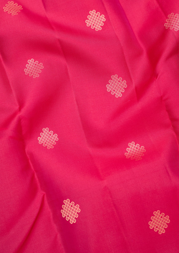 Pink Silk Buti Saree With Matching Blouse Piece