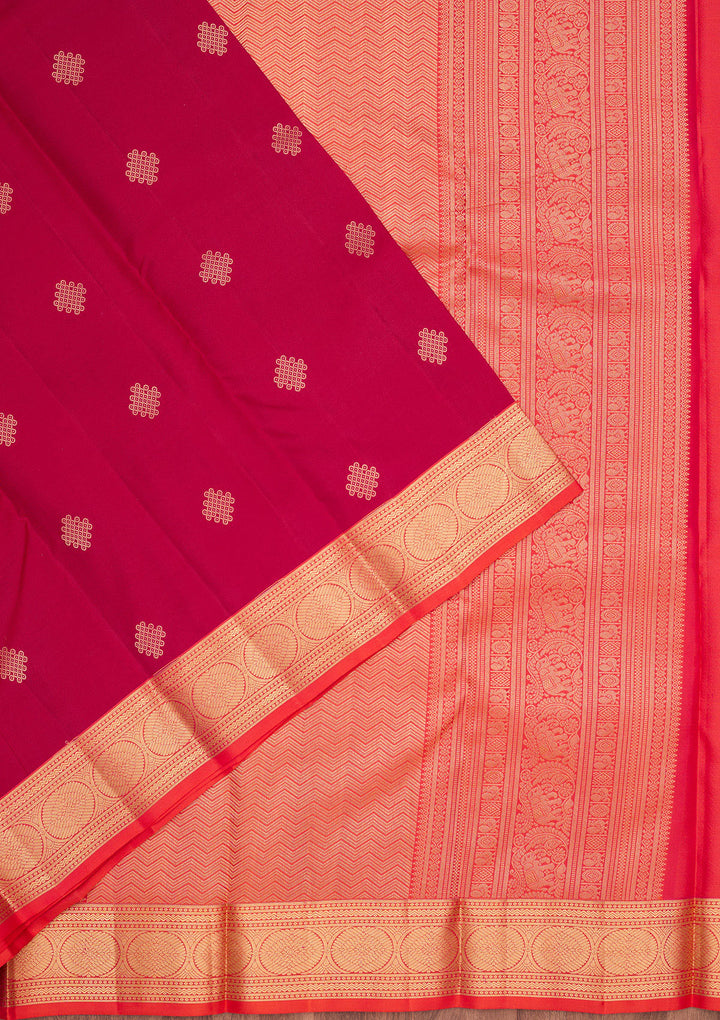 Pink Silk Buti Saree With Matching Blouse Piece