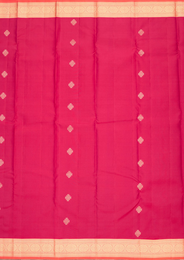 Pink Silk Buti Saree With Matching Blouse Piece