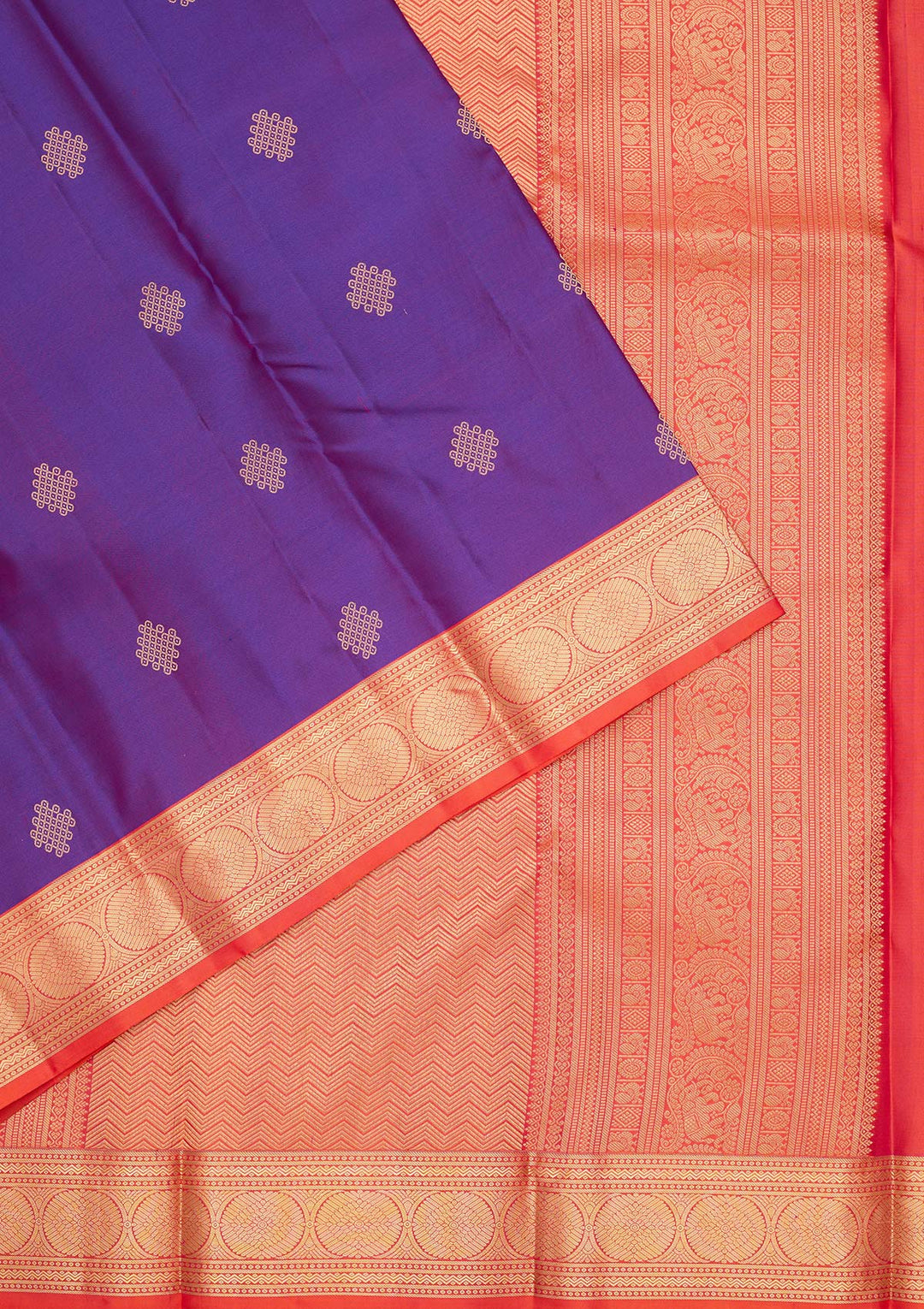 Purple Silk Buti Saree With Matching Blouse Piece