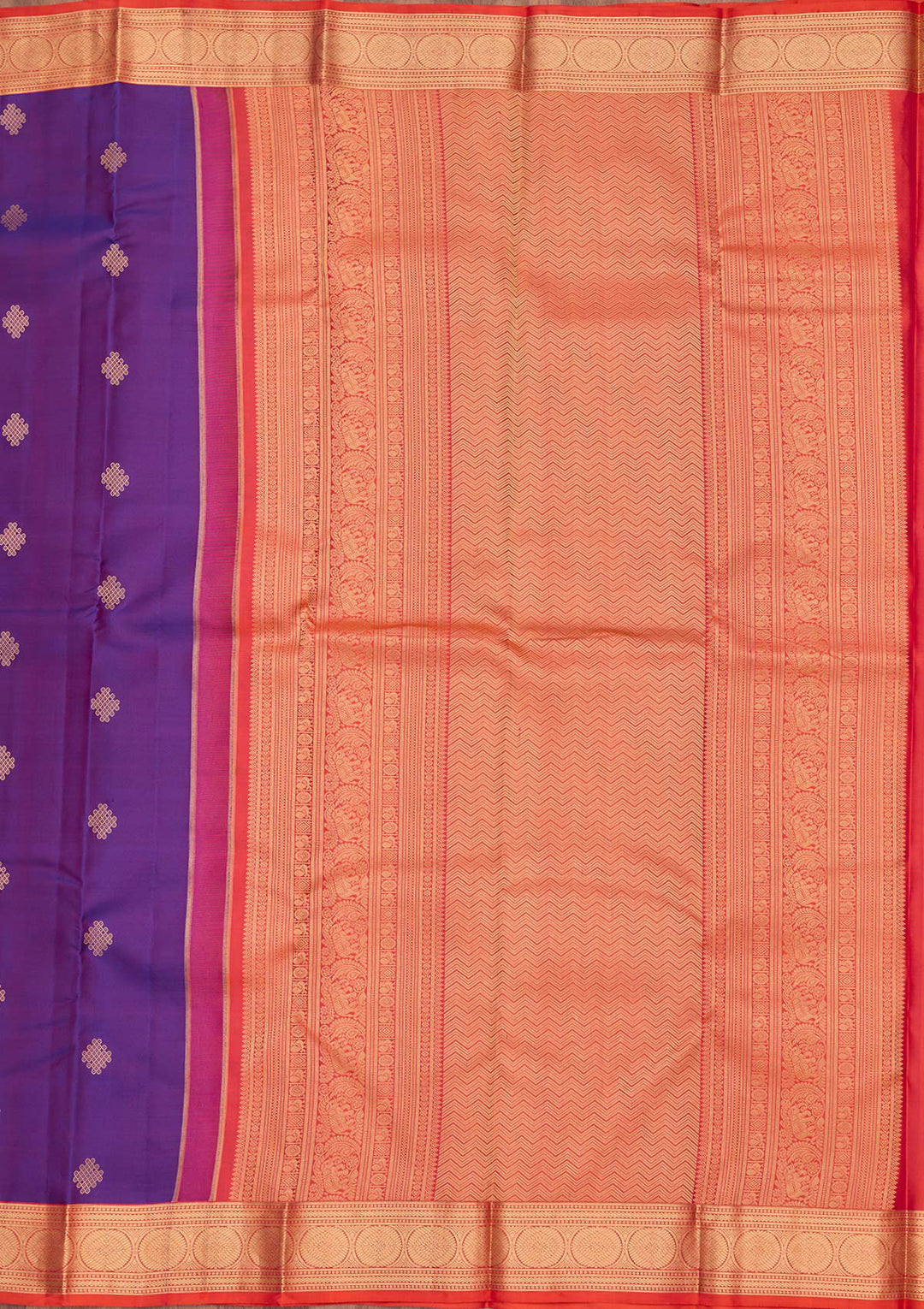 Purple Silk Buti Saree With Matching Blouse Piece
