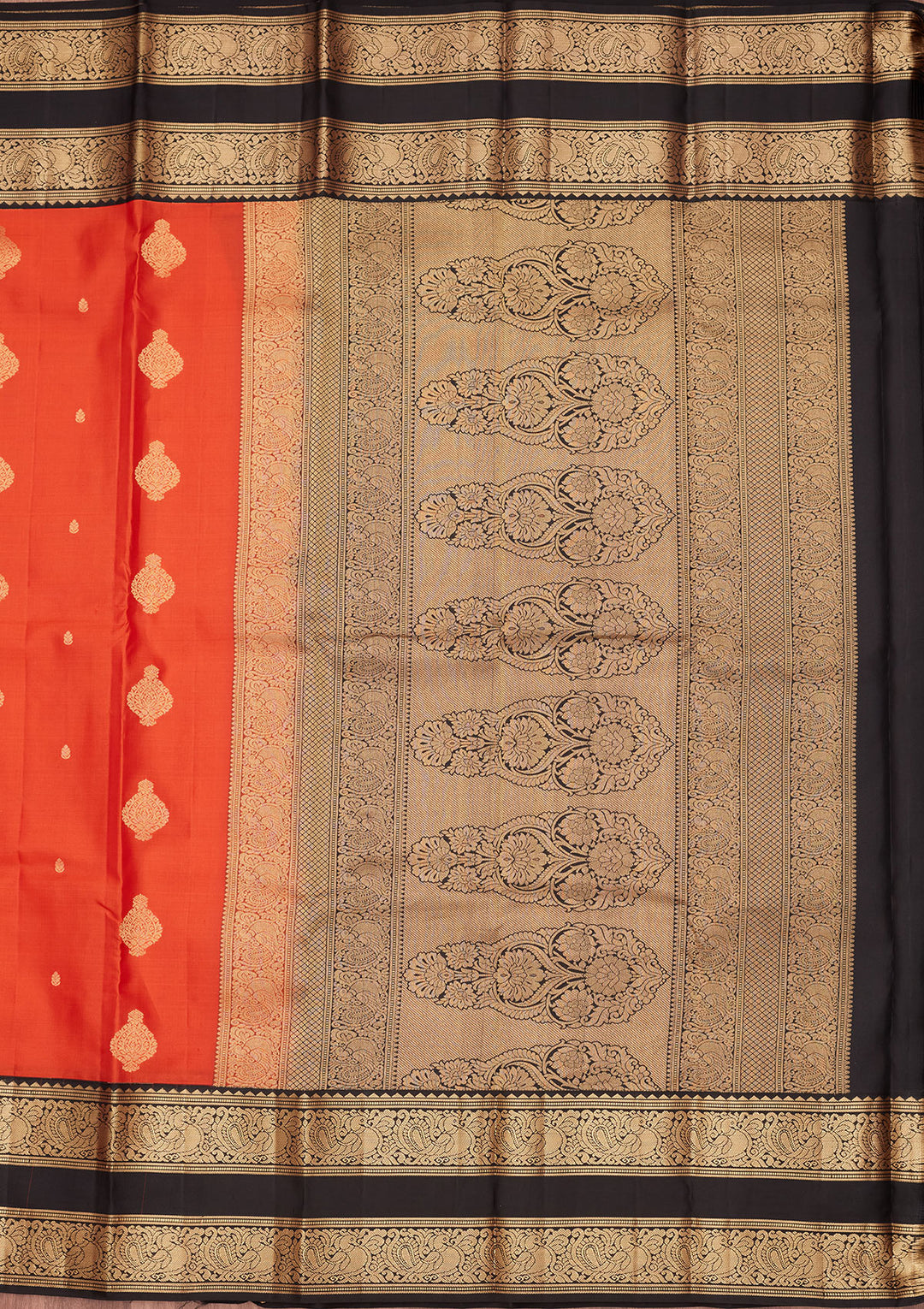 Orange Zariwork Pure Silk Saree