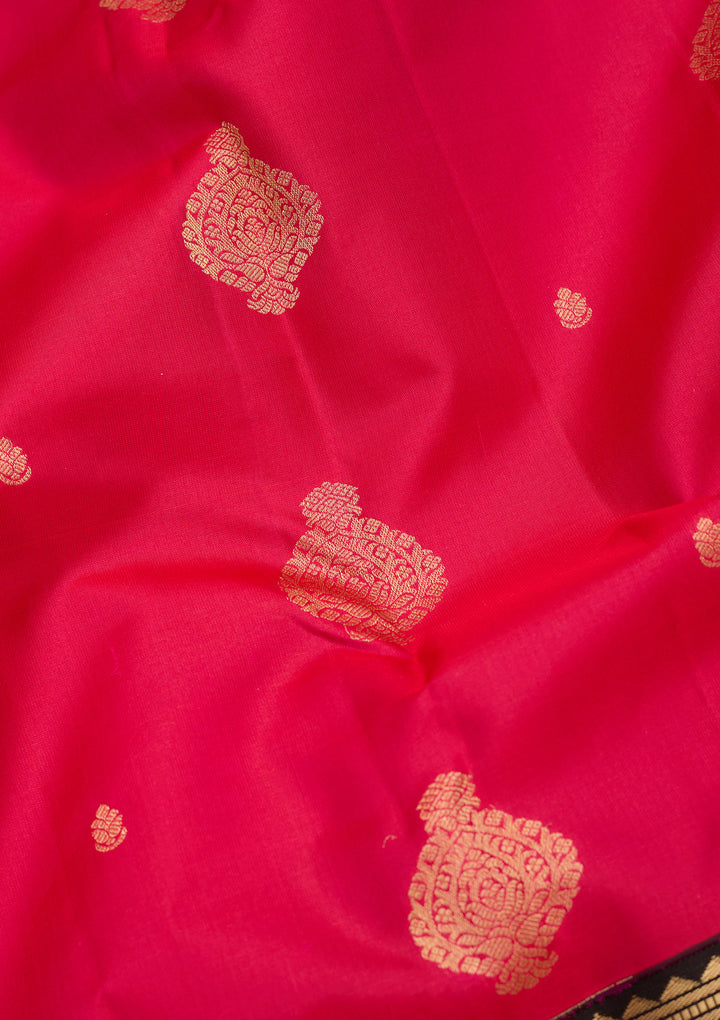 Pink Silk Buti Saree With Matching Blouse Piece