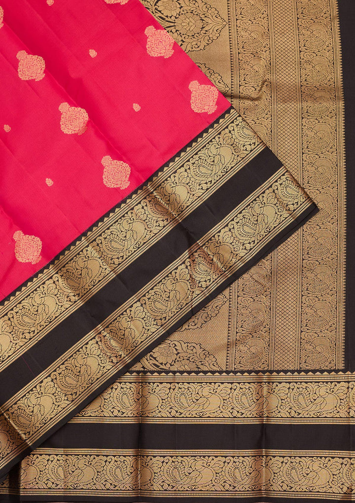 Pink Silk Buti Saree With Matching Blouse Piece