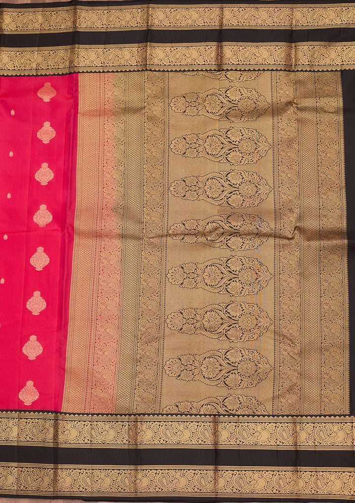 Pink Silk Buti Saree With Matching Blouse Piece