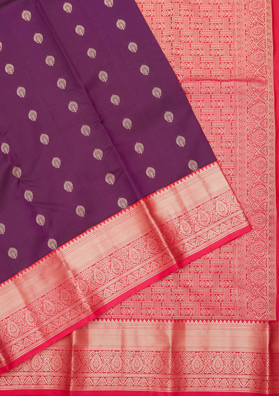 Purple Silk Buti Zariwork Saree With Matching Blouse Piece