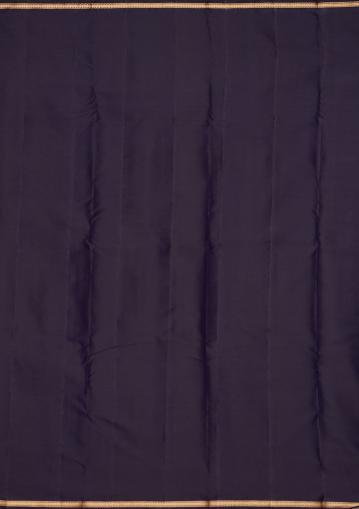 Navy Blue Silk Buti Gold Zariwork Saree With Matching Blouse Piece