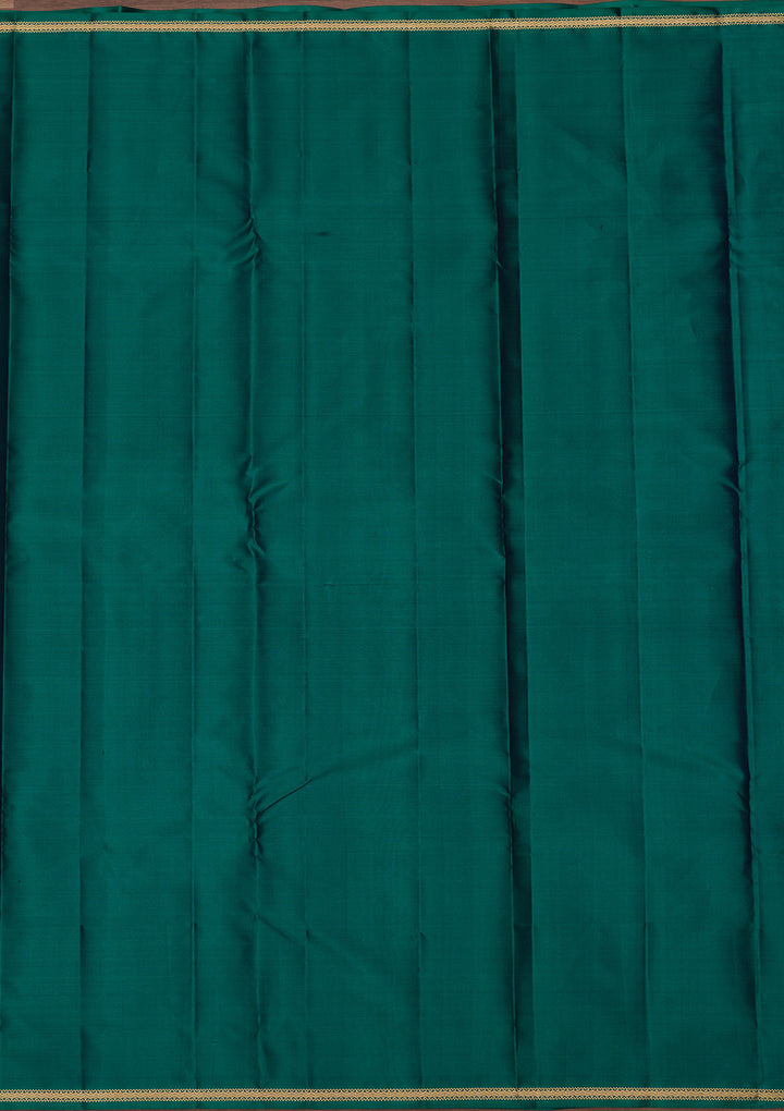 Rama Green Silk Buti Saree With Matching Blouse Piece
