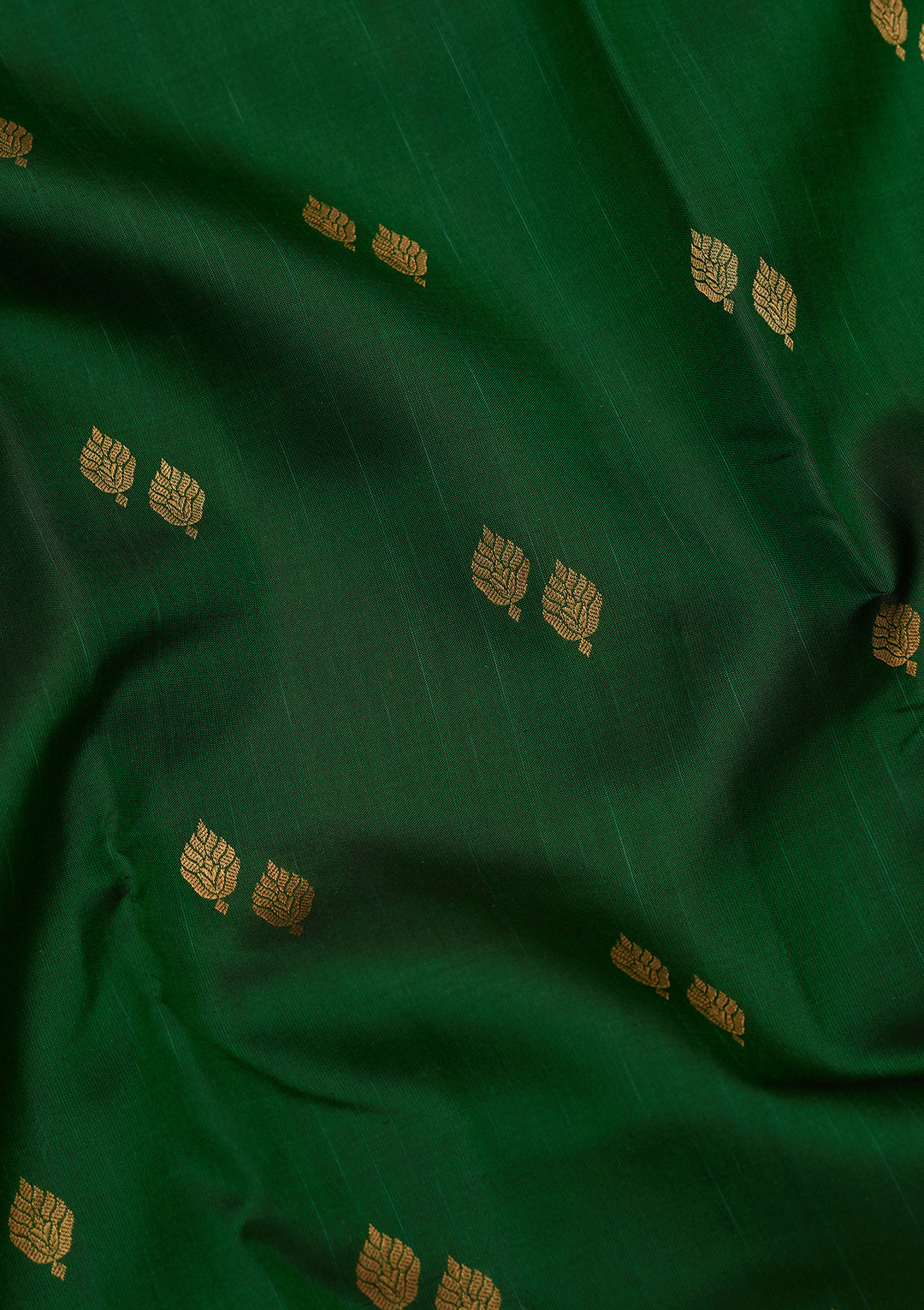 Bottle Green Silk Buti Zariwork Saree With Matching Blouse Piece