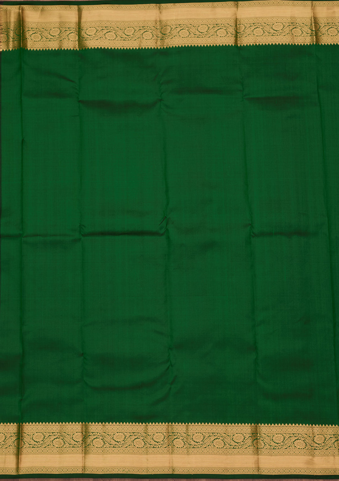 Bottle Green Silk Buti Zariwork Saree With Matching Blouse Piece