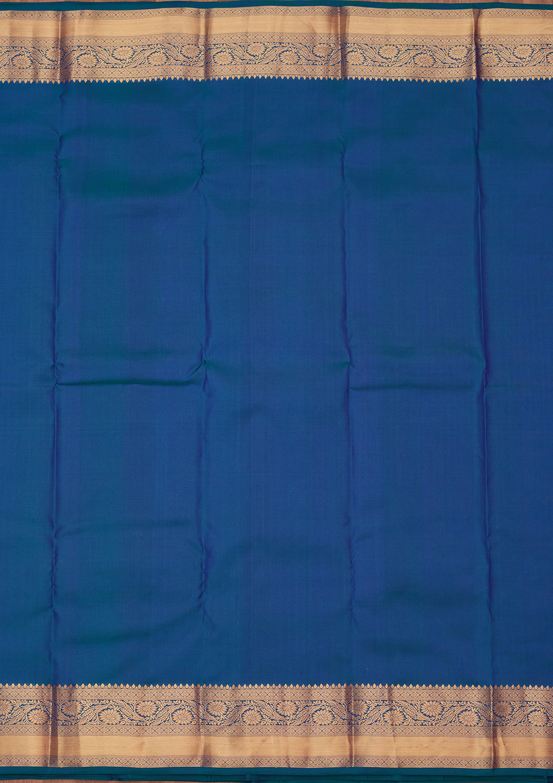 Peacock Blue Silk Buti Saree With Matching Blouse Piece