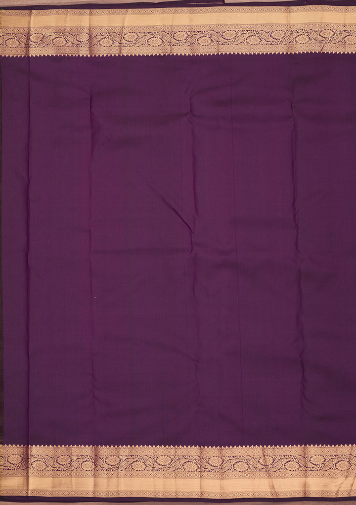 Purple Silk Buti Zariwork Saree With Matching Blouse Piece