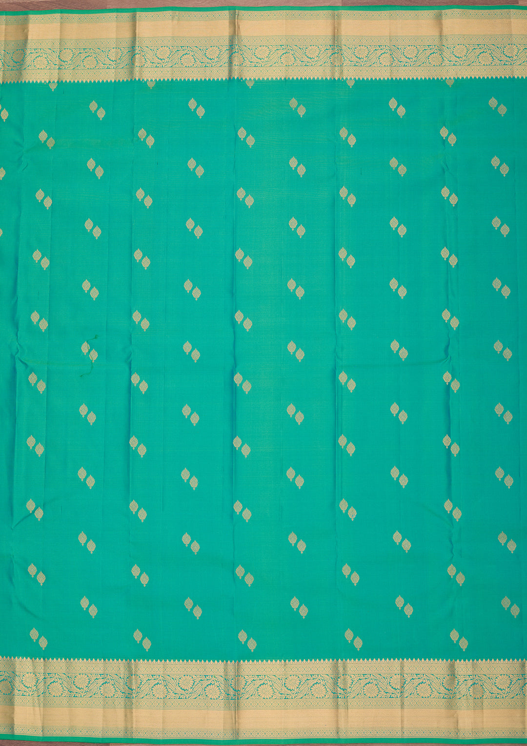 Rama Green Silk Buti Zariwork Saree With Matching Blouse Piece