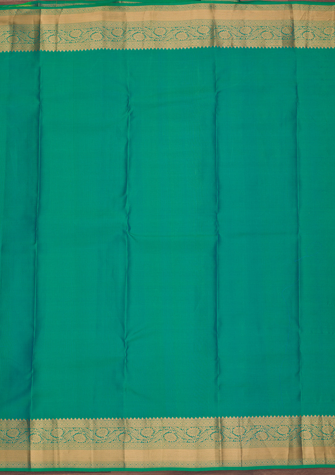 Rama Green Silk Buti Zariwork Saree With Matching Blouse Piece