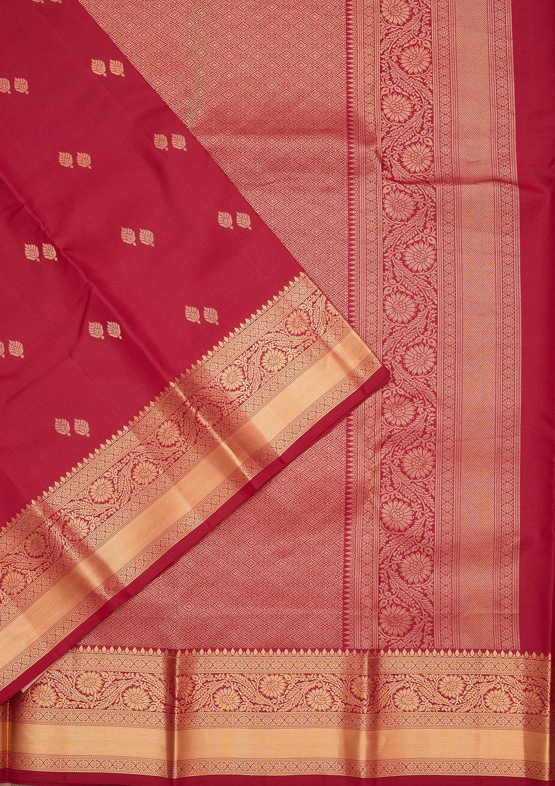 Rani Pink Silk Buti Zariwork Saree With Matching Blouse Piece