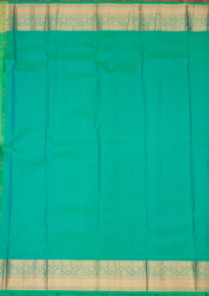 Sea Green Silk Buti Saree With Matching Blouse Piece