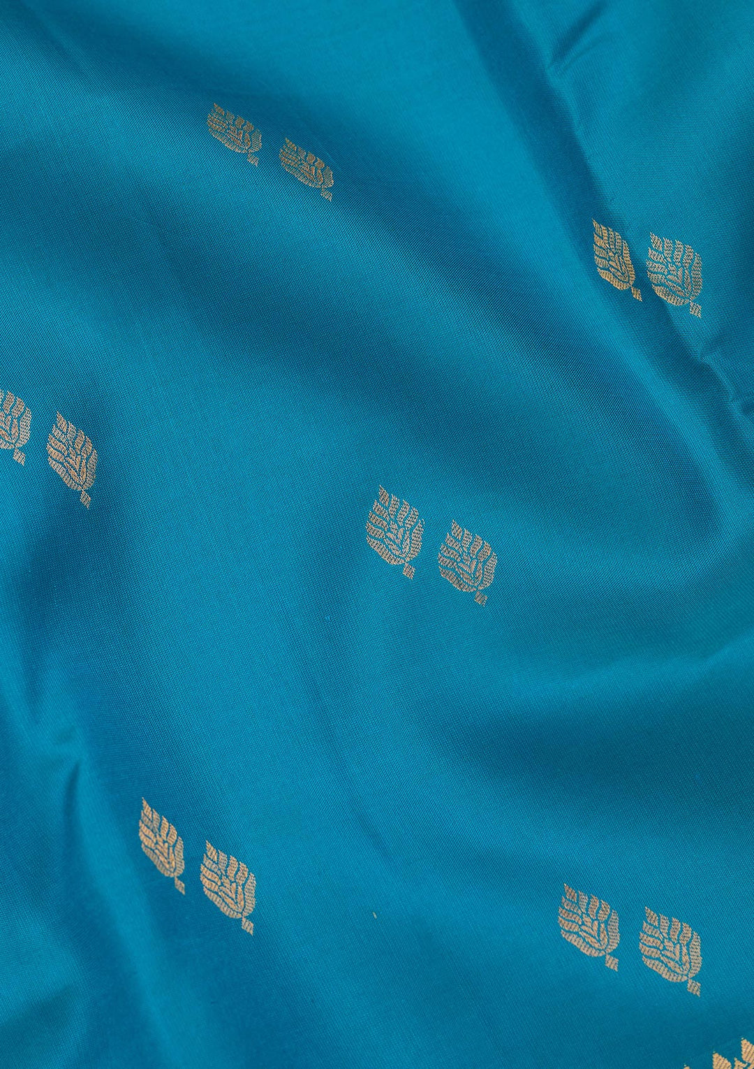 Turquoise Blue Silk Buti Zariwork Saree With Matching Blouse Piece