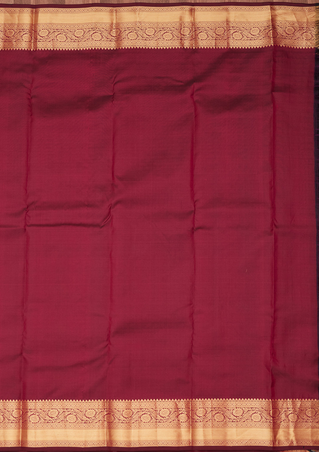 Wine Silk Buti Saree With Matching Blouse Piece