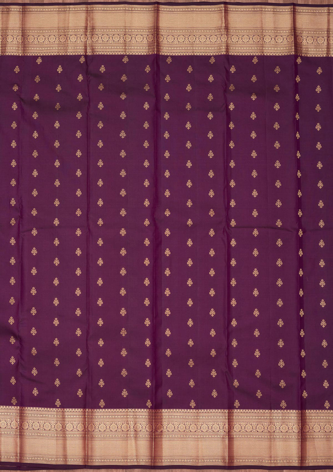 Purple Silk Buti Zariwork Saree With Matching Blouse Piece