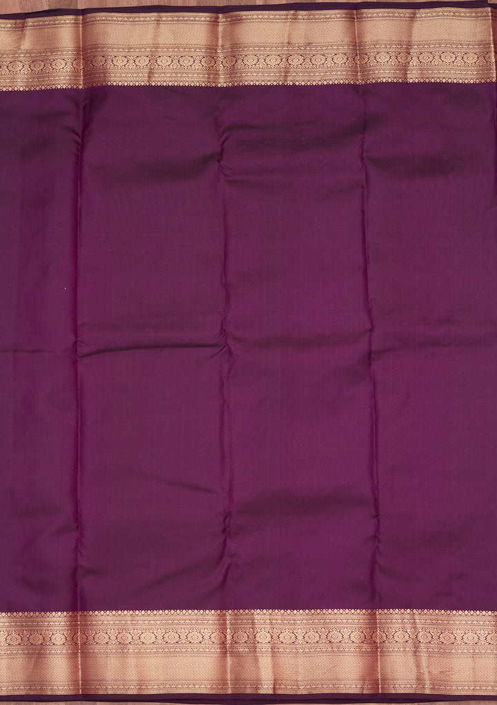 Purple Silk Buti Zariwork Saree With Matching Blouse Piece