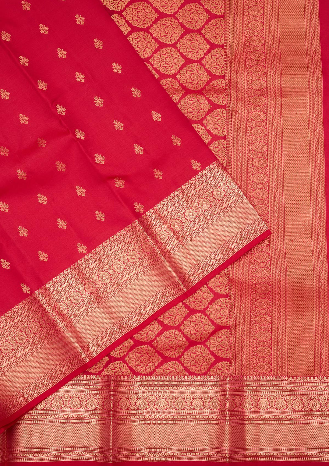Rani Pink Silk Buti Saree With Matching Blouse Piece