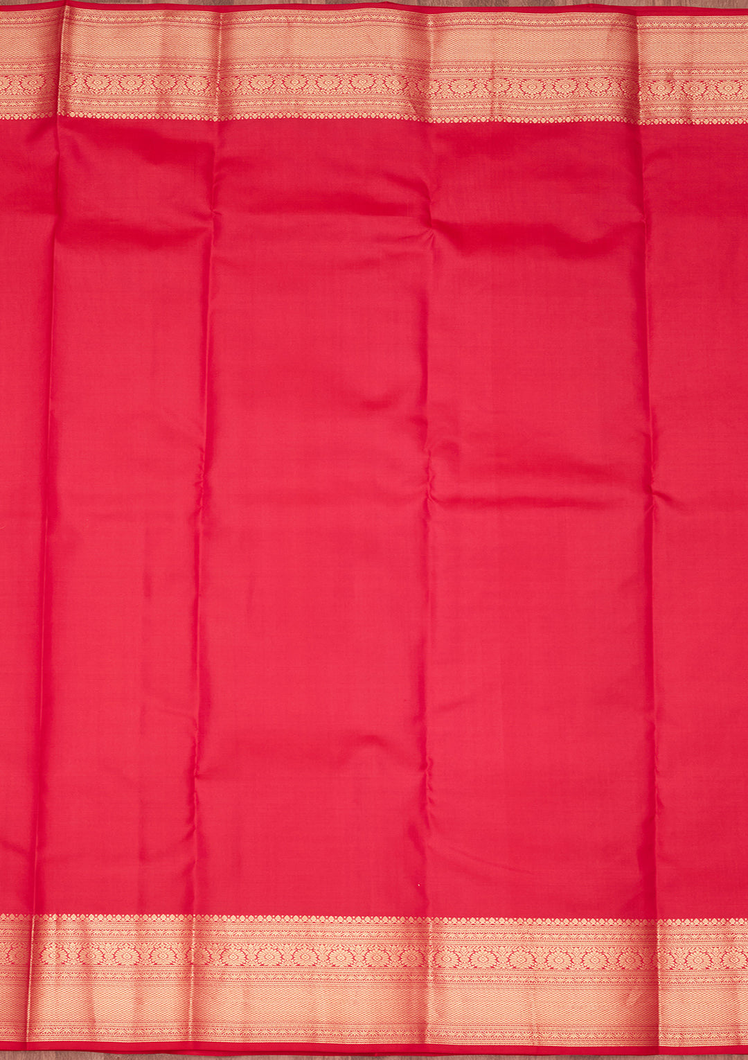 Rani Pink Silk Buti Saree With Matching Blouse Piece