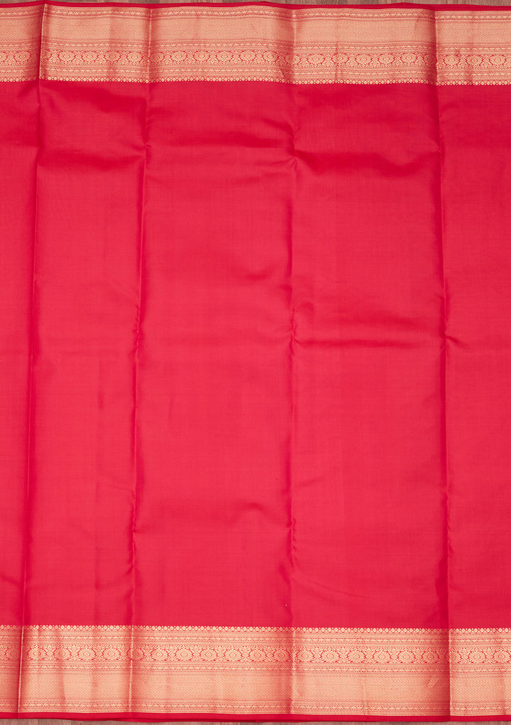 Rani Pink Silk Buti Saree With Matching Blouse Piece