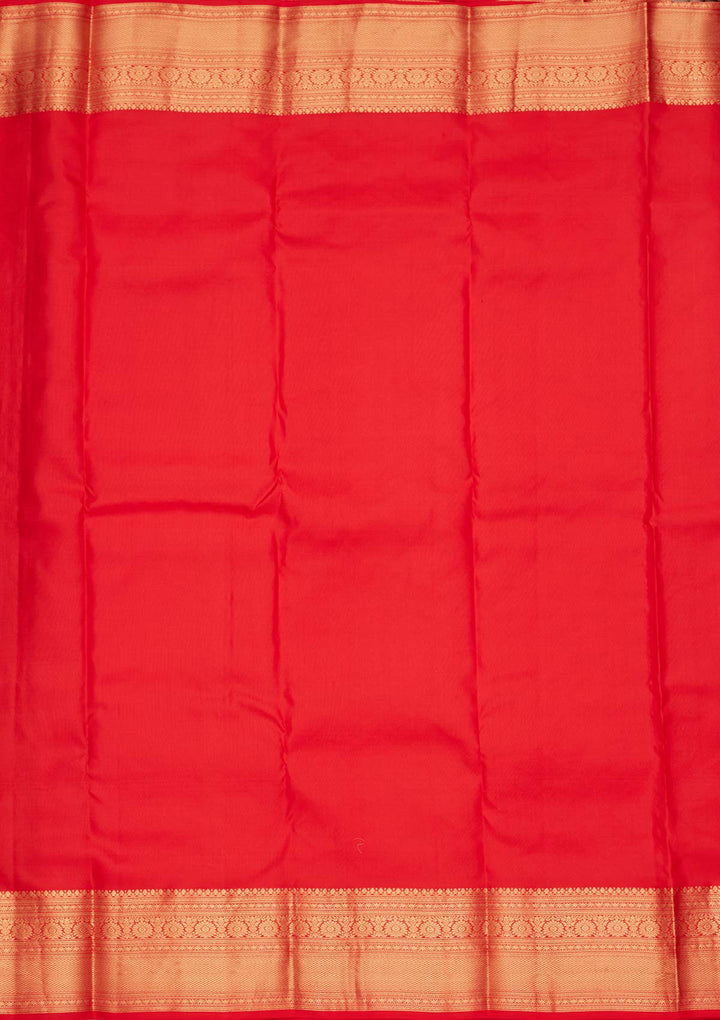 Red Silk Buti Saree With Matching Blouse Piece