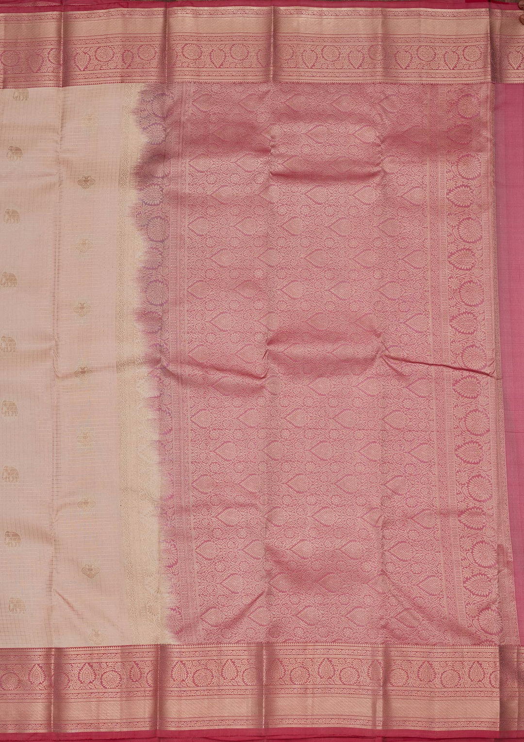 Off White Silk Buti Saree With Matching Blouse Piece