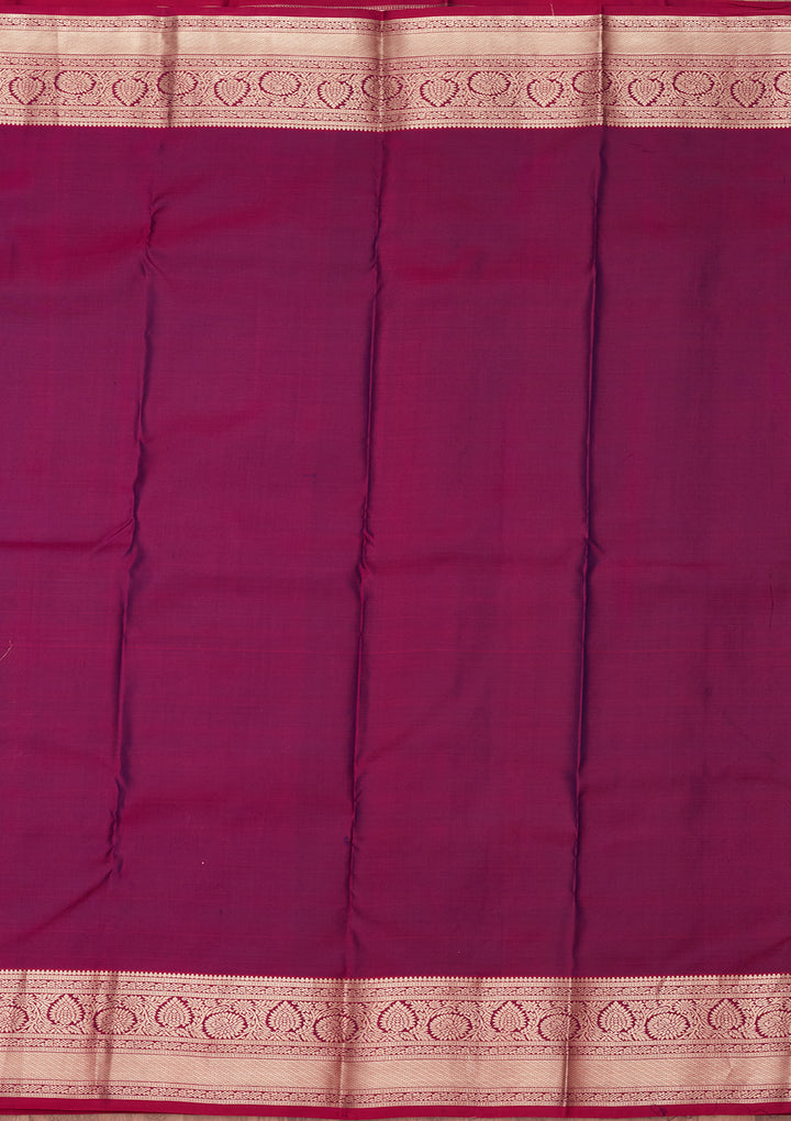 Navy Blue Silk Buti Saree With Matching Blouse Piece