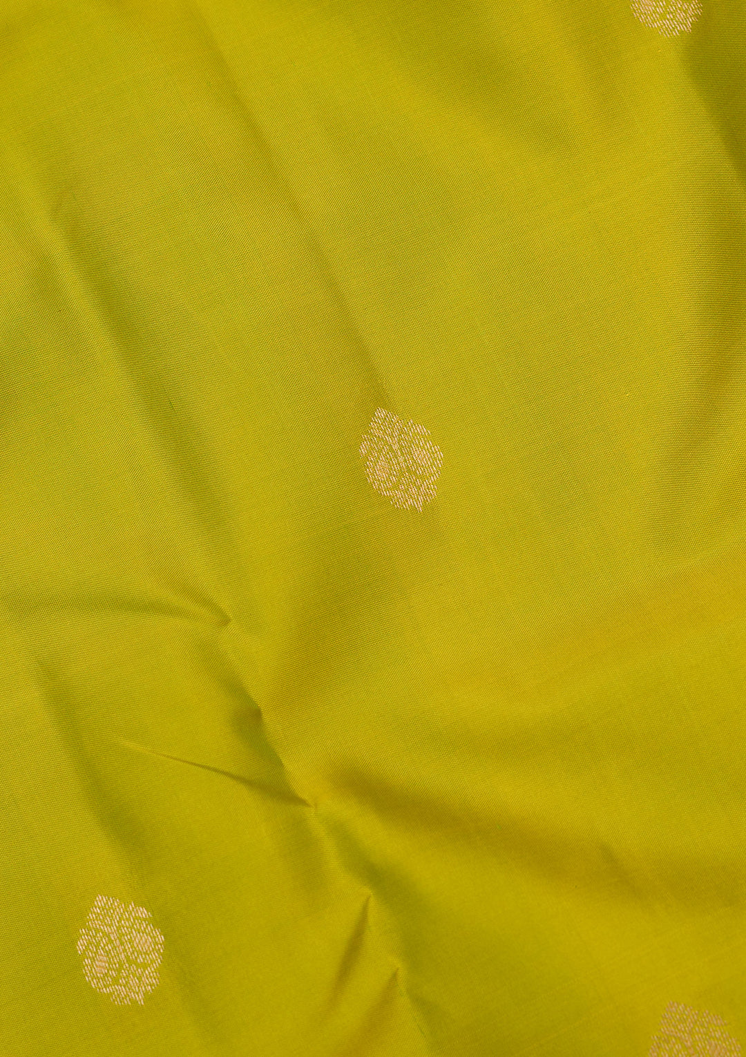 Parrot Green Silk Buti Gold Zariwork Saree With Matching Blouse Piece