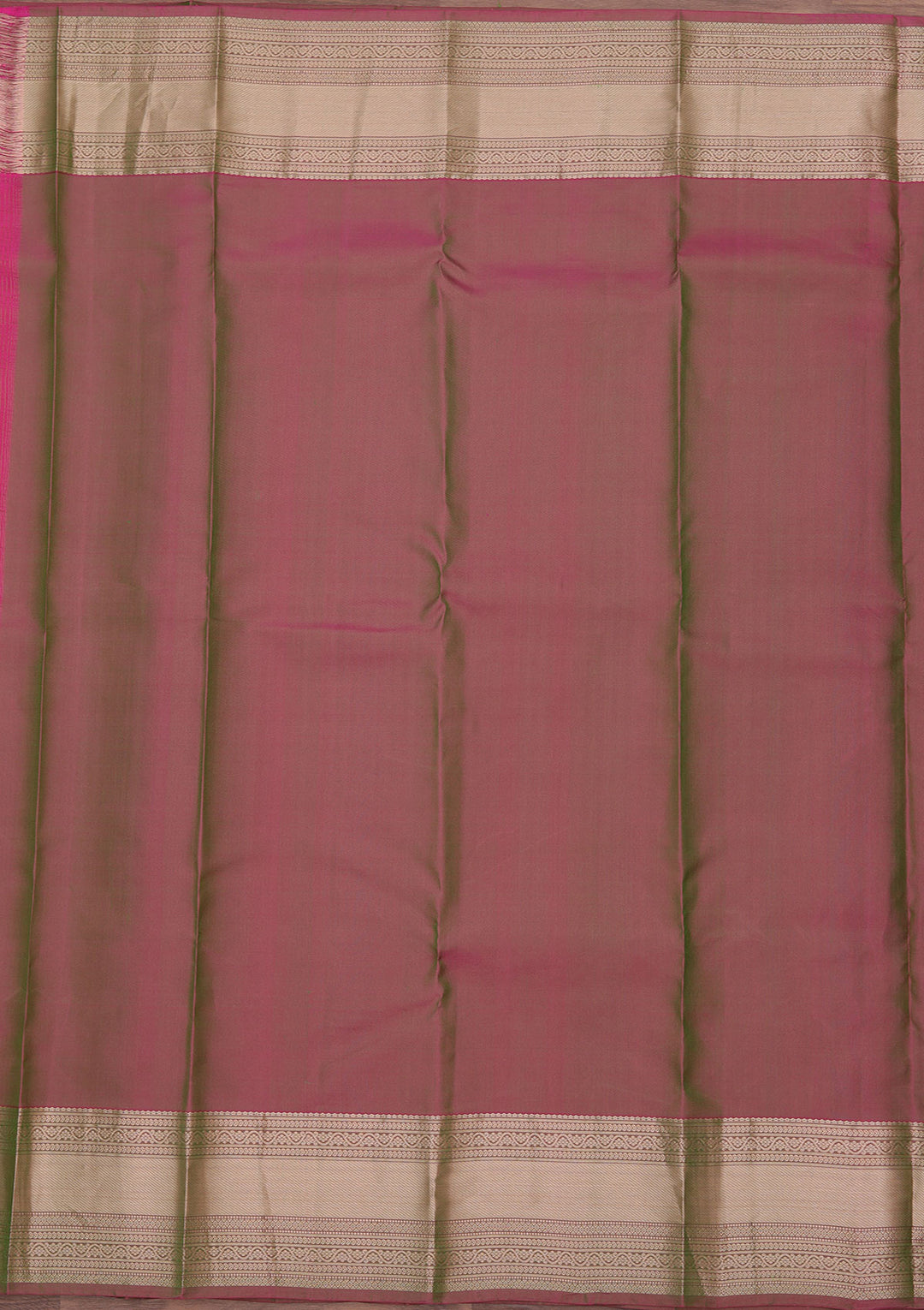 Parrot Green Silk Buti Gold Zariwork Saree With Matching Blouse Piece