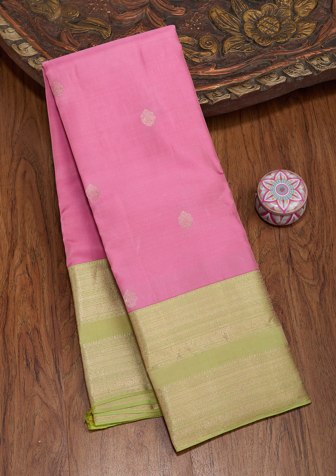 Pink Zariwork Pure Silk Saree