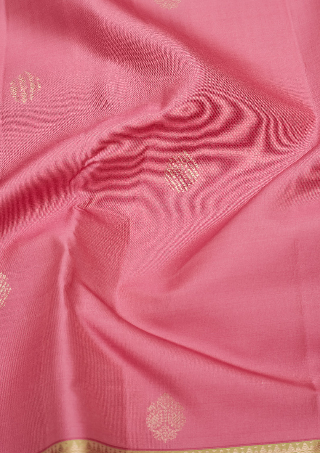 Pink Silk Buti Gold Zariwork Saree With Matching Blouse Piece