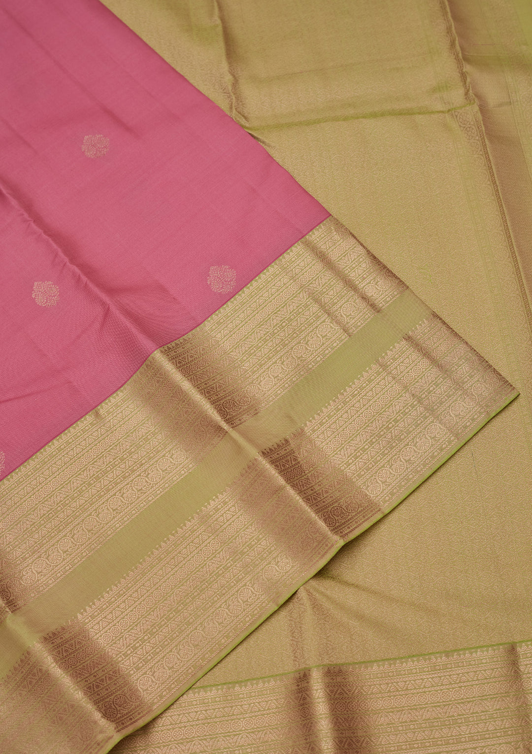 Pink Silk Buti Gold Zariwork Saree With Matching Blouse Piece